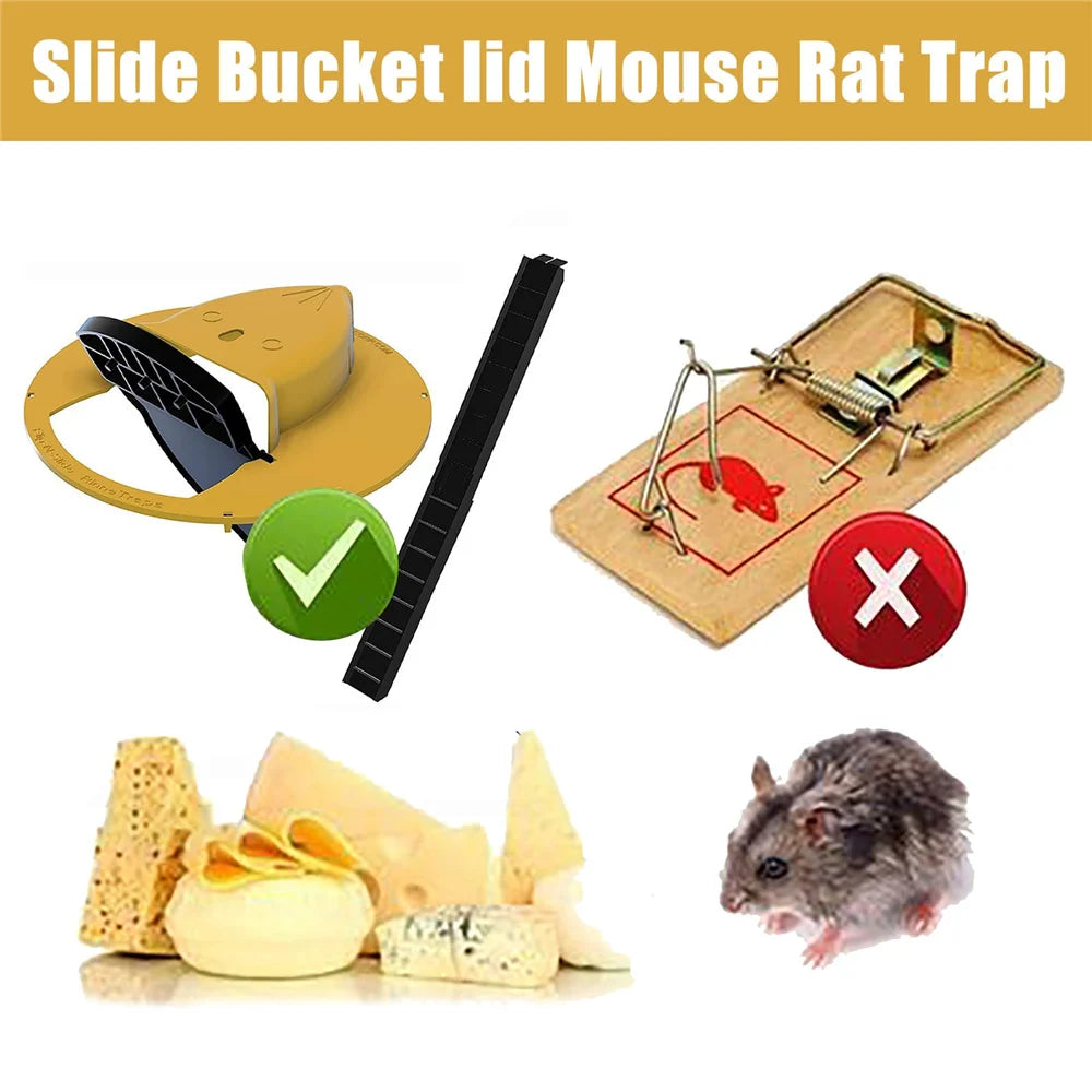 Intelligent Pitfall Mouse Catcher Trap Bucket Automatic Reset Flipping Sliding Bucket Lid Automatic Reset After Catching Mice