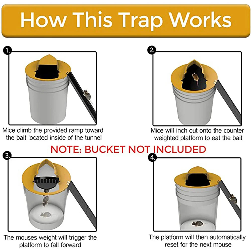 Intelligent Pitfall Mouse Catcher Trap Bucket Automatic Reset Flipping Sliding Bucket Lid Automatic Reset After Catching Mice