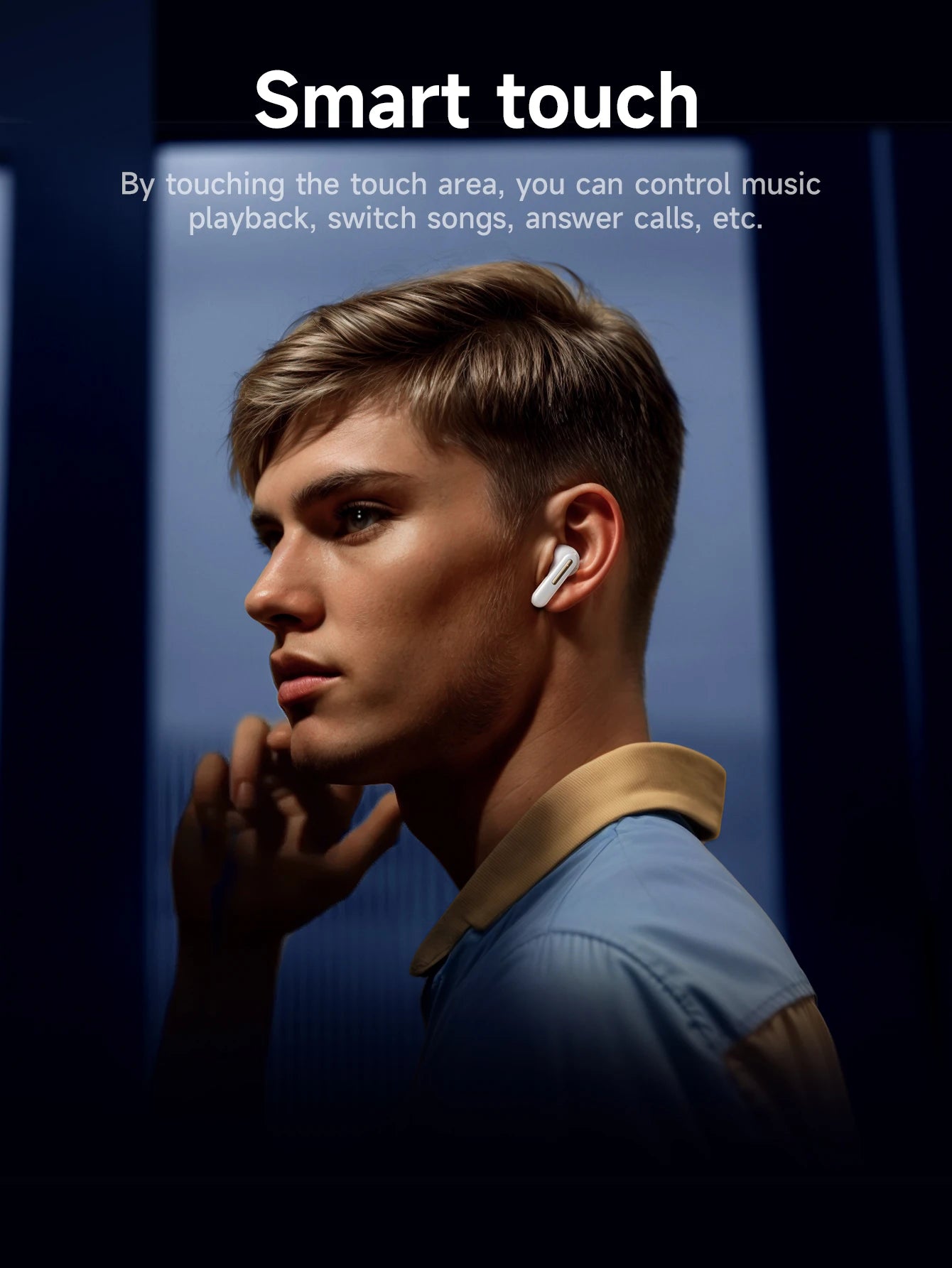 HOCO EQ14 Touch Screen ANC Earphone Bluetooth 5.3 Active Noise Cancellation Wireless Headphone Fast Charge Earbuds Low Latency