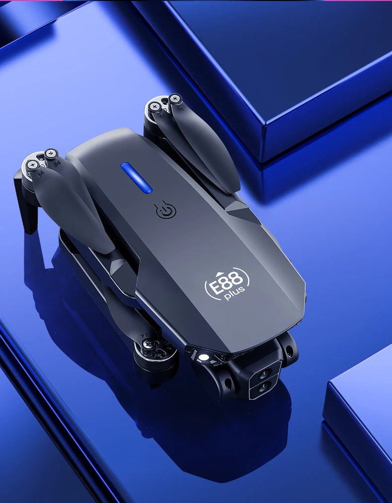 E88 plus Brushless Optical Flow Drone - Best Gift for Kids - RC Helicopter with Camera 3-6 Axis Gyro WiFi Live Video Drone