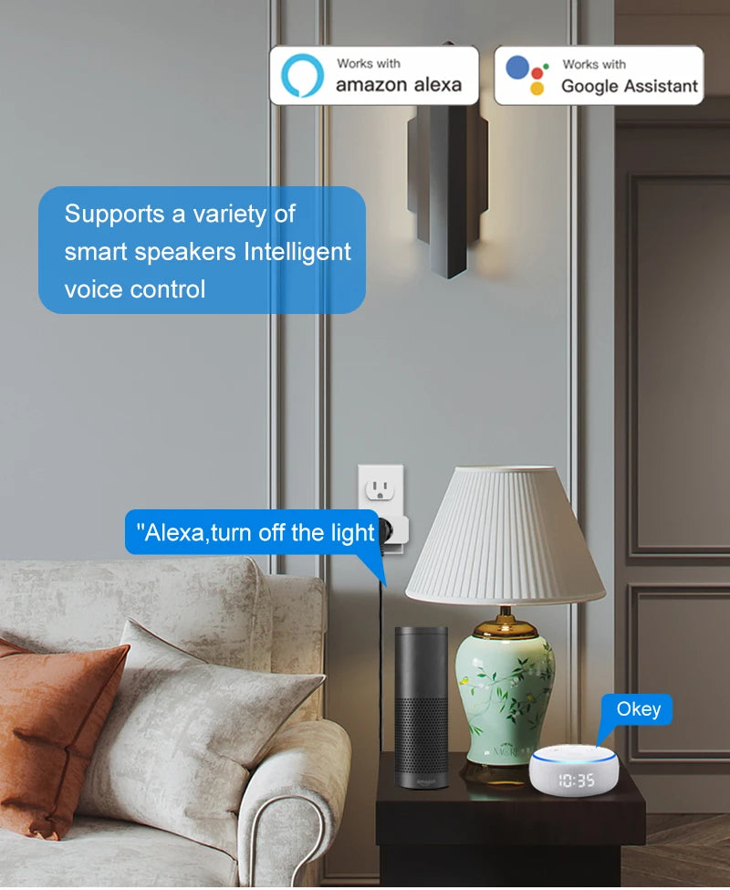 Tuya Smart Plug WiFi &BT Socket UK 16A with Power Monitor Voice Control Timing Smart Life Control Works with Alexa Google Home