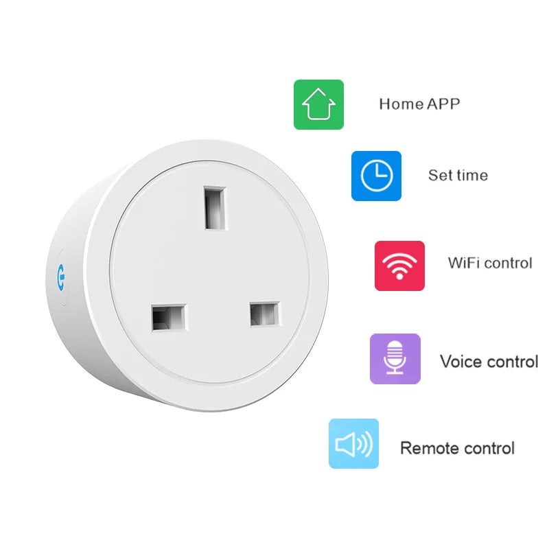Tuya Smart Plug WiFi &BT Socket UK 16A with Power Monitor Voice Control Timing Smart Life Control Works with Alexa Google Home