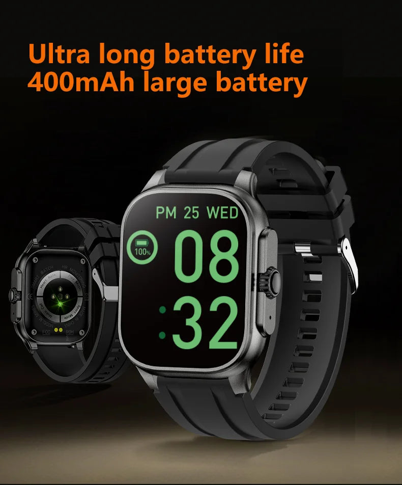 LIGE New MUSLIM Smart Watch with Qibla Pointer Voice Prayer 2.01" HD Display 400mAh Sport Health Bluetooth Call Smartwatch Men